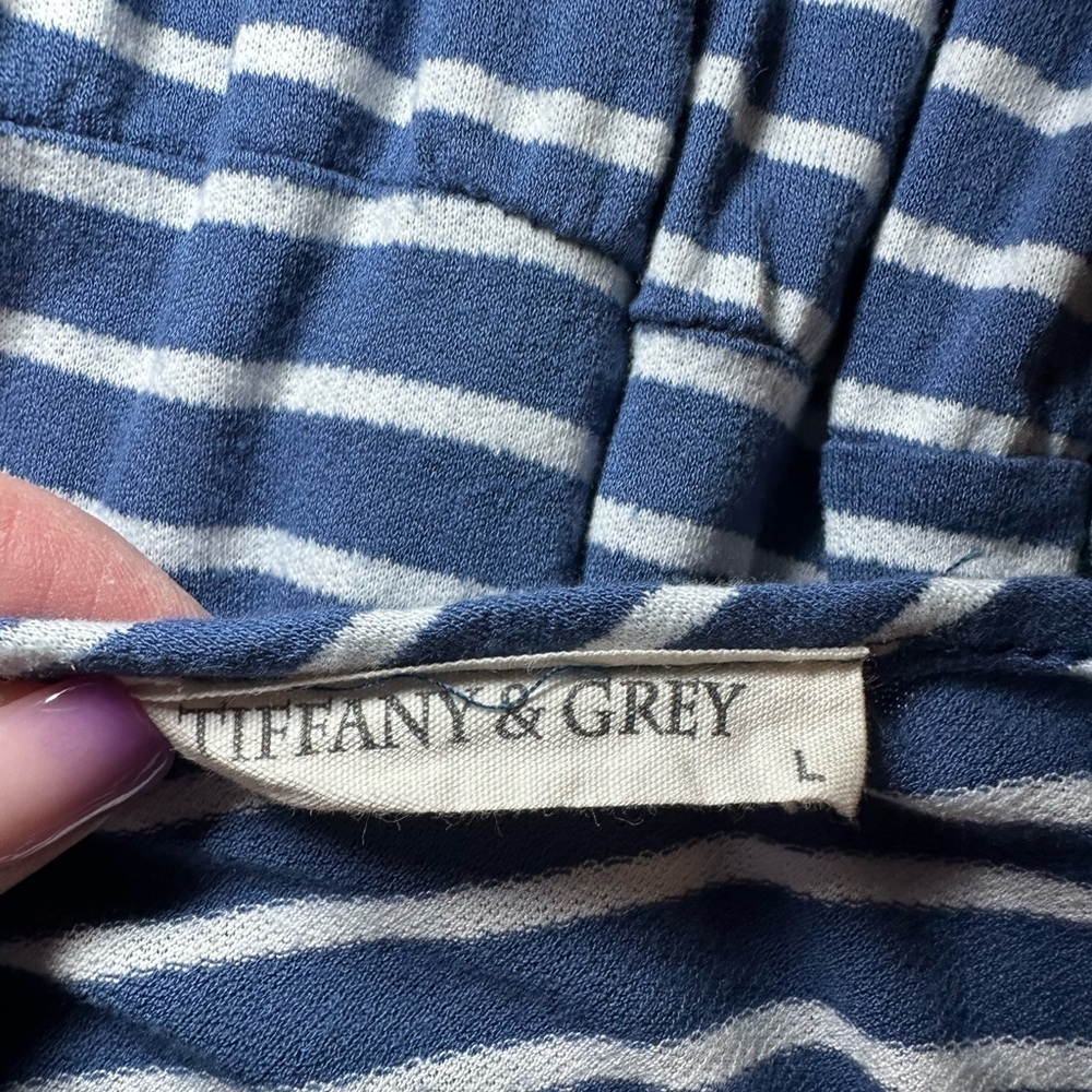 Tiffany & Grey Blue and White Stripe Dress - Picture 3 of 3